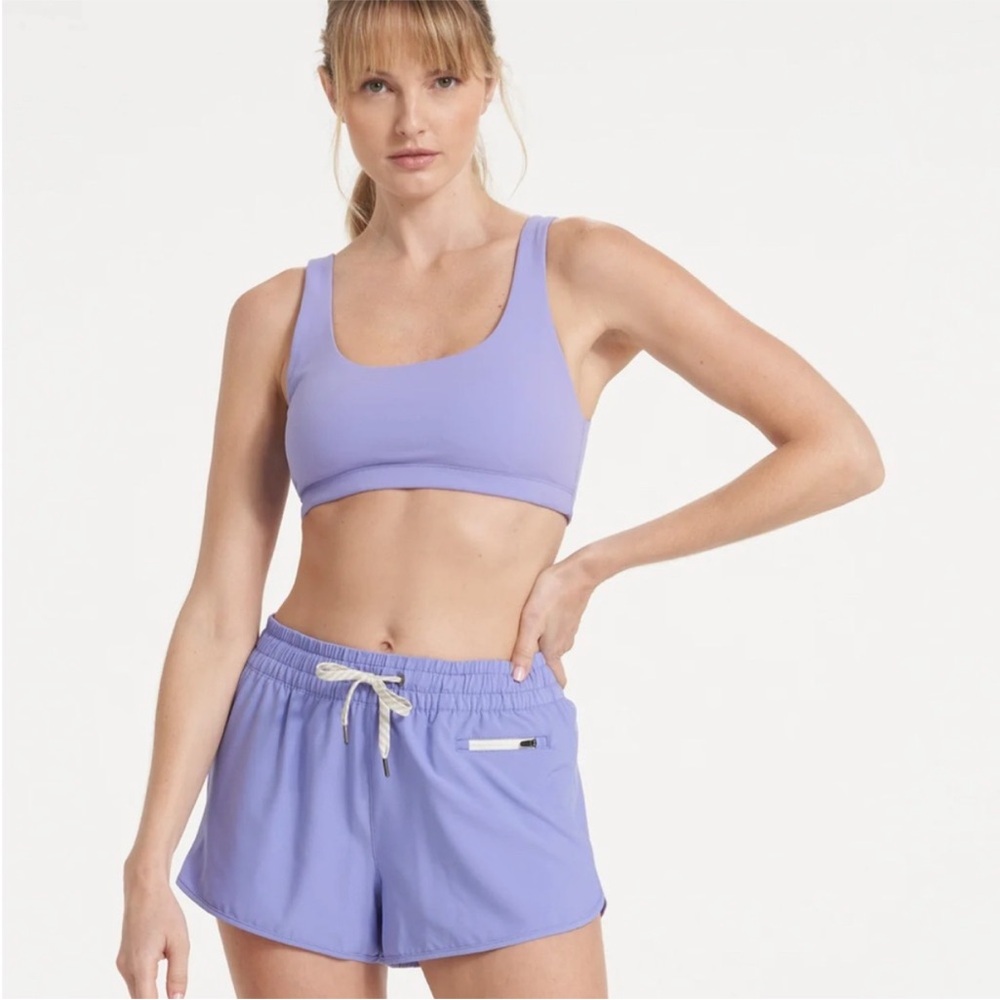 Vuori Light Purple Sports Bra and Shorts